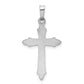 14K White Gold Textured and Polished Passion Cross Pendant