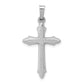 14K White Gold Textured and Polished Passion Cross Pendant