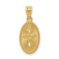 14k Gold Polished Small Cross Medal Pendant