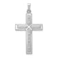 14k White Gold Polished and Satin with Dots Cross Pendant