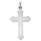 14k White Gold Polished and Textured Cross Pendant