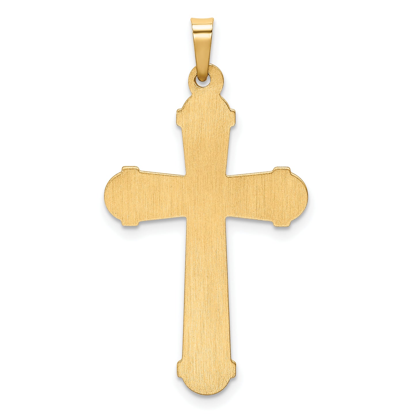 14k Two-tone Hollow Polished Cross with Center Cross