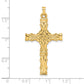 14k Polished Solid Fancy Design Cross Pendant