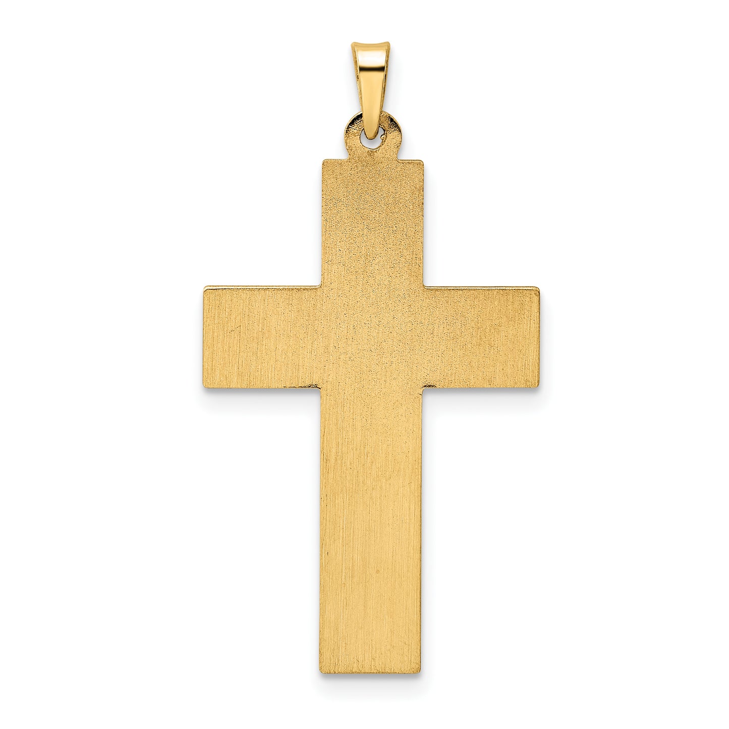 14k Two-tone Polished Hollow Woven Double Cross Pendant