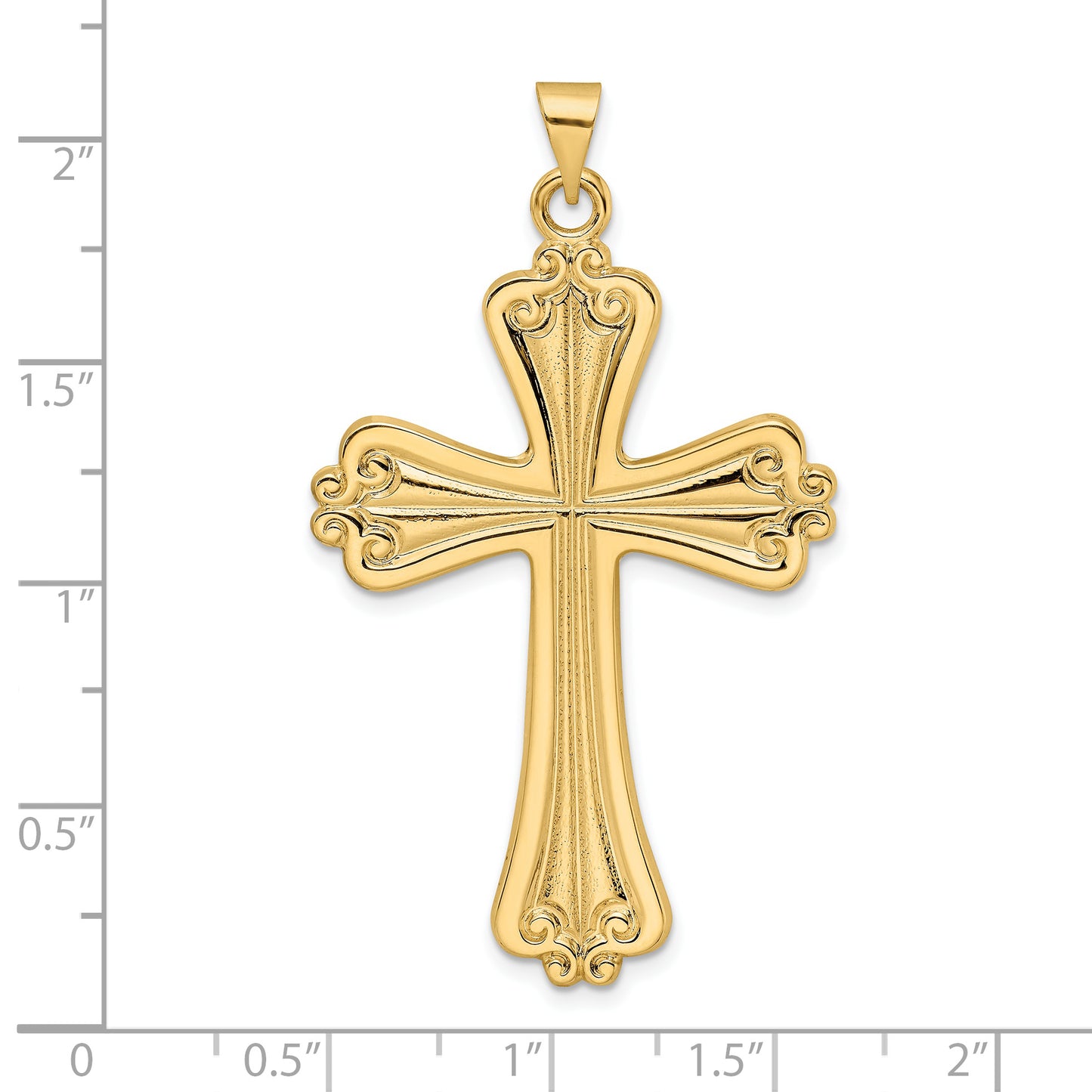 14k Polished Solid Fancy Cross Pendant