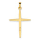 14k Two-tone Polished Solid Double Cross Pendant