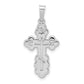 14k White Gold Polished Eastern Orthodox Solid Cross Pendant