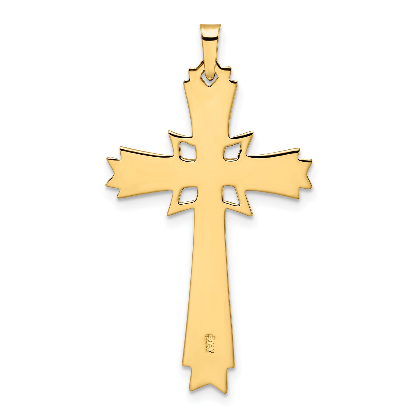 14k Polished Solid Fancy Cross Pendant