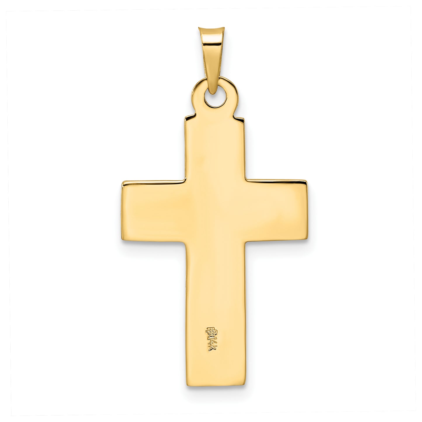 14k Two-tone Polished Solid INRI Crucifix Pendant