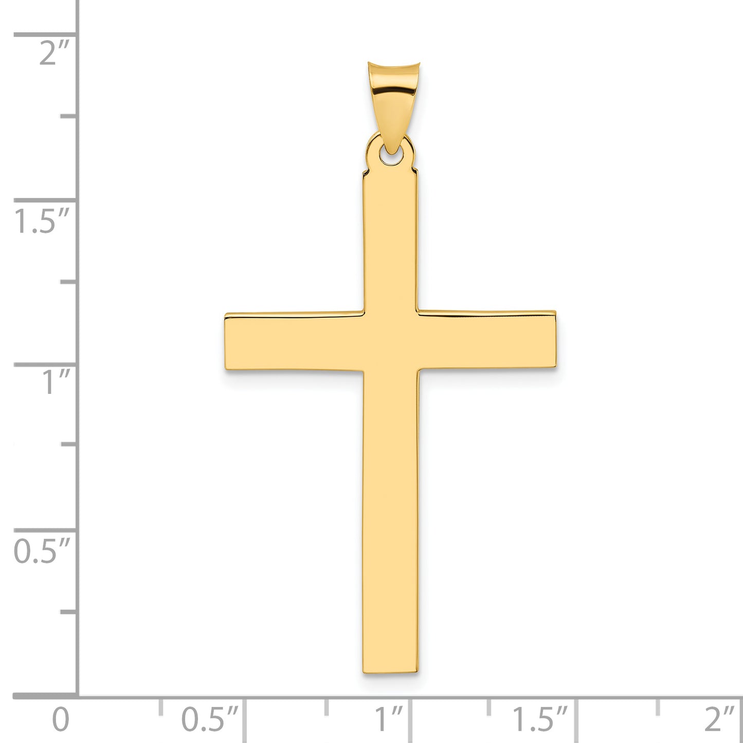14k Polished Solid Cross Pendant