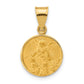 14k Polished and Satin Solid Our Guardian Angel Medal