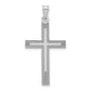 14k White Laser Etched Cross Charm