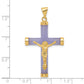 14ky Lavender Jade Crucifix Pendant