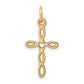 14K Loop with Center Heart Cross Charm