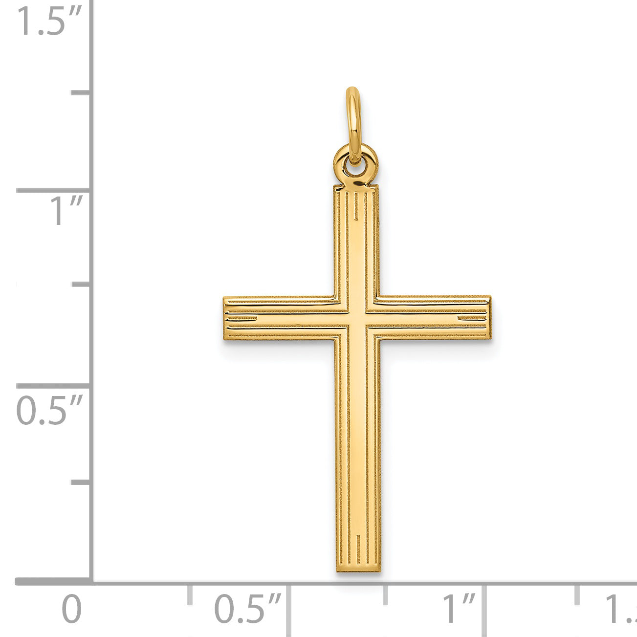 14K Laser Designed Cross Pendant