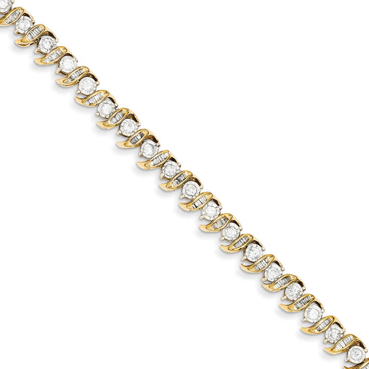 14 Karat Yellow Gold 2ct Diamond Bracelet