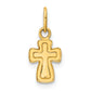 14K Polished and Satin Gold Cross Pendant