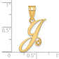 14KY Diamond Script Letter J Initial Pendant