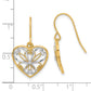 14ky and White Rhodium .01ct Diamond Heart Earrings