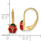14k Polished Enameled Ladybug Leverback Earrings